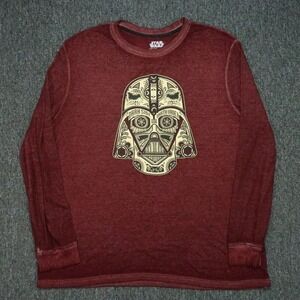 Star Wars‎ Shirt Mens XXL Red Fifth Sun Lightweight Long Sleeve Tee Darth Vader